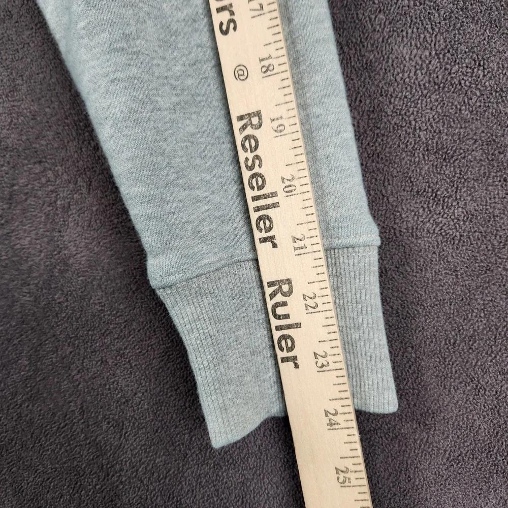 Levis Hybrid Hoodie Trucker Jacket Mens‎ Medium Blue Denim Grey Jersey Sleeves - Picture 12 of 13